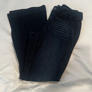 Dark Blue Torrid Mid Rise Flare Jeans